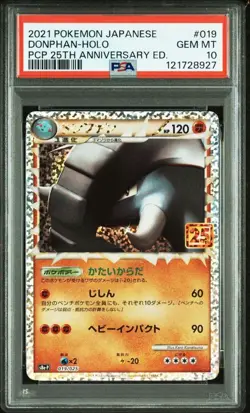 Japanese Donphan 25th Anniversary PSA10 Pokemon Card - Image 1