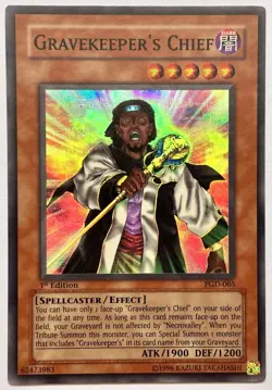 PDG-065 Gravekeeper's Chief - Super Rare 1st Edition Lightly Played YuGiOh Card - Image 1