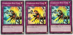 3 x MYFI-EN037 Generaider Boss Fight - Super Rare 1st Edition LP/NM YuGiOh Cards - Image 1