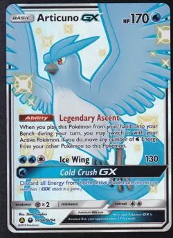Articuno GX SV54/SV94 Hidden Fates Holo Full Art Pokemon Card - Image 1