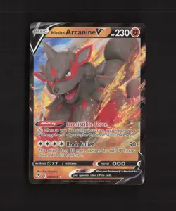 Hisuian Arcanine V 090/195 Silver Tempest Ultra Rare Holo Pokemon Card NM - Image 1