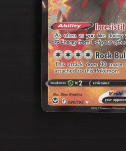 Hisuian Arcanine V 090/195 Silver Tempest Ultra Rare Holo Pokemon Card NM - Image 5