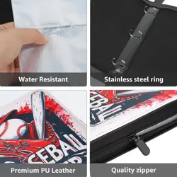 Baseball Card Binder 9 Pocket, Baseball Card Holder Album with 50 Sleeves, PU... - Image 2