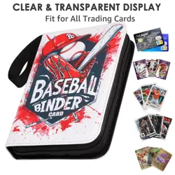 Baseball Card Binder 9 Pocket, Baseball Card Holder Album with 50 Sleeves, PU... - Image 4