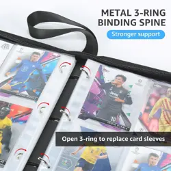 Baseball Card Binder 9 Pocket, Baseball Card Holder Album with 50 Sleeves, PU... - Image 5