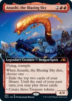 Atsushi, the Blazing Sky (Extended Art) - Near Mint MTG Kamigawa: Neon Dynasty - Image 1