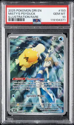 2025 POKEMON DRI EN-DESTINED RIVALS ILLUSTRATION RARE MISTY'S PSYDUCK PSA 10 - Image 1