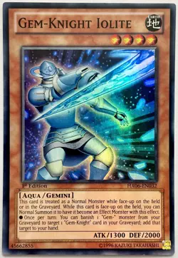 HA06-EN032 Gem Knight Iolite - Super Rare 1st Edition Lightly Played YuGiOh - Image 1