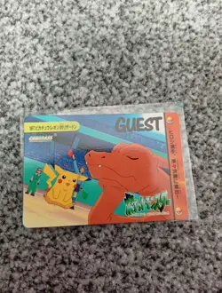 Carddass 187 Pikachu Vs Charizard Pokemon Japanese Vending Card 1999 Anime - Image 1