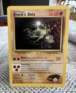 Brock's Onix Gym Heroes 21/132 Rare Non Holo Pokemon Card Near Mint 2000 - Image 1