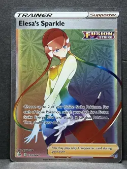 Elesa's Sparkle Holo Card 275/264 Swsh08: Fusion Strike Secret Rainbow NM - Image 1