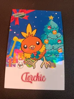 Pokemon 2024 Card Database Christmas Set Torchic Cracked Holo Peru US Seller - Image 1
