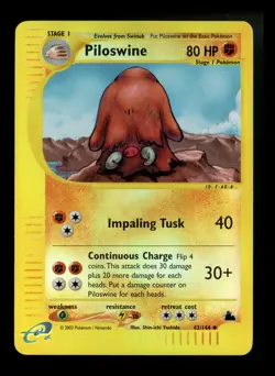 Piloswine 43/144 Skyridge 2003 Reverse Holo E-Series Vintage Pokemon Card TCG - Image 1