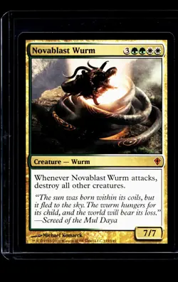 2010 MTG Magic The Gathering WWK Worldwake #119 Novablast Wurm LP - Image 1