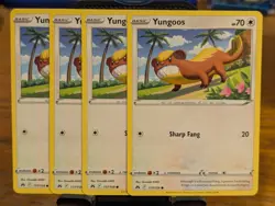 Pokemon TCG Crown Zenith Yungoos 117/159 x4 Playset - Image 1