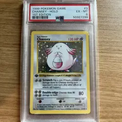 Chansey Holo #3 PSA 6 - 1999 Pokemon Base Set 1st Edition Shadowless - Image 1