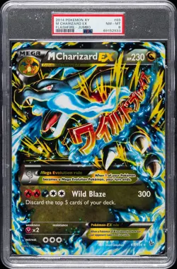 2014 POKEMON XY FLASHFIRE TAG #69 M CHARIZARD EX PSA 8 - Image 1
