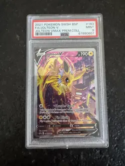 2021 POKEMON SWSH BLACK STAR PROMO #183 FULL ART/JOLTEON V PSA 9 - Image 1