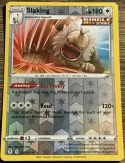 Pokemon - Slaking - 131/203 - Reverse Holo Rare - Evolving Skies - NM/M - Image 1