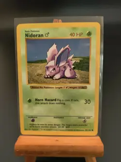 Shadowless Nidoran 55/102 - 1999 WotC Base Set Pokemon Card LP - Image 1