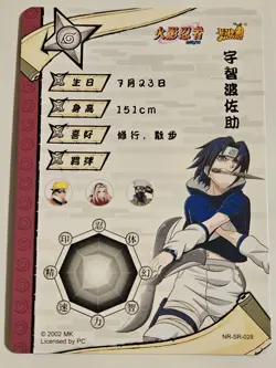 Uchiha Sasuke NR SR 28 Kayou Naruto Holo Card CCG TCG Anime - Image 2