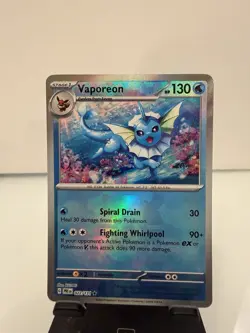 Vaporeon Poke Ball Pattern Pokemon Prismatic Evolutions Card 022/131 NM - Image 1