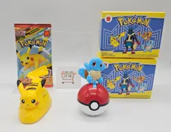 Pokemon McDonald's Happy Set Promo 2025 Pokemon Card Pikachu Squirtle Figure Set - Image 1