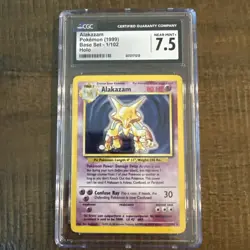 CGC 7.5 Alakazam 1999 Base Set 1/102 Holo Pokemon Card RARE - Image 1