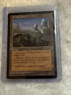 MTG✨GHOST TOWN✨Tempest MINT UNCOMMON Bounce Land 1997 Wanerstrand Art UNPLAYED - Image 3