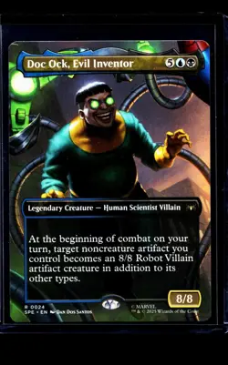 2025 MTG Magic The Gathering SPE Spider Man Borderless #24 Doc Ock Evil Inventor - Image 1