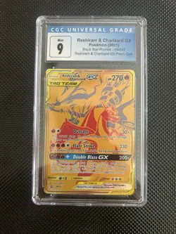 Pokemon Reshiram & Charizard GX Tag Team Card CGC 9 Mint - Image 1