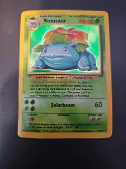 Pokemon TCG Venusaur Base Set Holo Rare Card 15/102-HP - Image 1