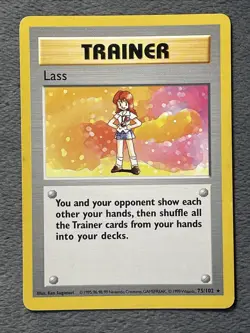 Lass 75/102 Vintage Pokemon Card Base Set WOTC 1999 Trainer - Image 1