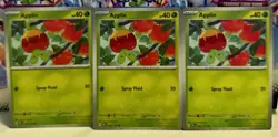 (Set Of 3) Pokemon Prismatic Evolution TCG Common Card - Applin (009/131) - Image 1