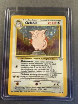 Pokemon TCG Clefable Holo Unlimited Rare Card Jungle Base Set 1/64 - Image 3