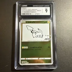 ✨stamped ✨Pikachu PROMO 208/S-P Sword & Shield Pokemon Card Japanese CGC 9 - Image 1
