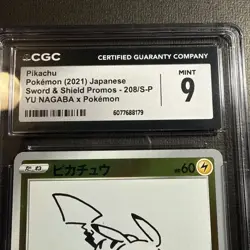✨stamped ✨Pikachu PROMO 208/S-P Sword & Shield Pokemon Card Japanese CGC 9 - Image 4