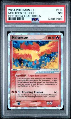 2004 POKEMON EX FIRE RED & LEAF GREEN #115 MOLTRES EX-HOLO PSA 7 - Image 1