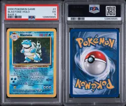2000 Pokemon Blastoise Holo 2/130 Base Set 2 PSA 5 - Image 1
