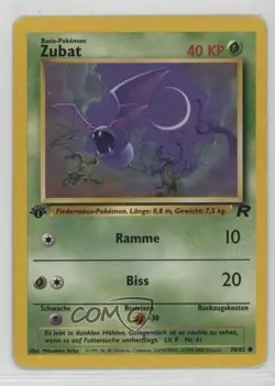 Zubat German 1st Ed. Pokemon Team Rocket #70 2000 - Image 1