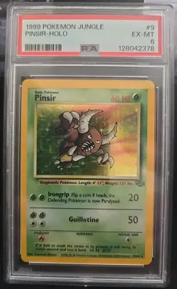 1999 POKEMON JUNGLE #9 PINSIR-HOLO PSA 6 - Image 1