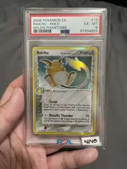 2006 Pokemon Ex Holon Phantoms Raichu #15 PSA 6 Holo - Image 1