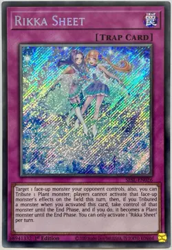 YUGIOH ~ RIKKA SHEET ~ 1ST EDITION SECRET RARE ~ SESL-EN026 - Image 1
