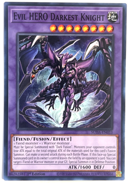 YuGiOh! - Evil HERO Darkest Knight SUDA-EN033 1st Edition - Image 1