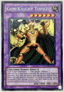 HA05-EN021 Gem Knight Topaz - Secret Rare Unlimited Lightly Played YuGiOh - Image 1