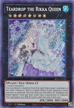 YUGIOH ~ TEARDROP the RIKKA QUEEN ~ 1ST EDITION SECRET RARE ~ SESL-EN022 - Image 1