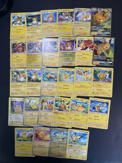 Pokemon Pikachu Pichu Raichu GX V Card - 28 Cards Holo Lot Rare Vintage NM/M - Image 1