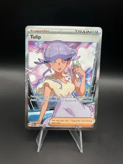 Pokemon Card TCG - Tulip 244/182 Full Art Trainer Ultra Rare Paradox Rift NM - Image 1
