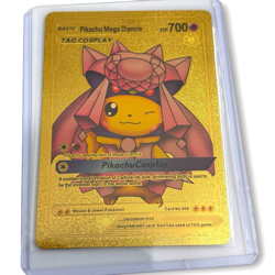 Pikachu Mega Diancie Tag Cosplay Gold Foil Display Card HP700 - Image 1