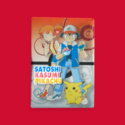 SATOSHI, KASUMI, PIKACHU--JAPANESE MEIJI EMBOSSED PROMO FOIL POKEMON CARD - Image 1